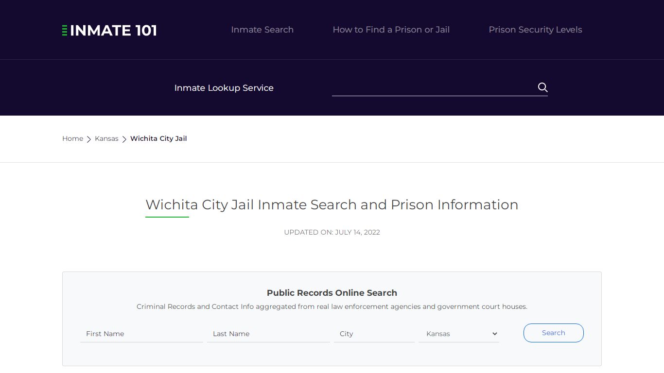 Wichita City Jail Inmate Search, Visitation, Phone no ...