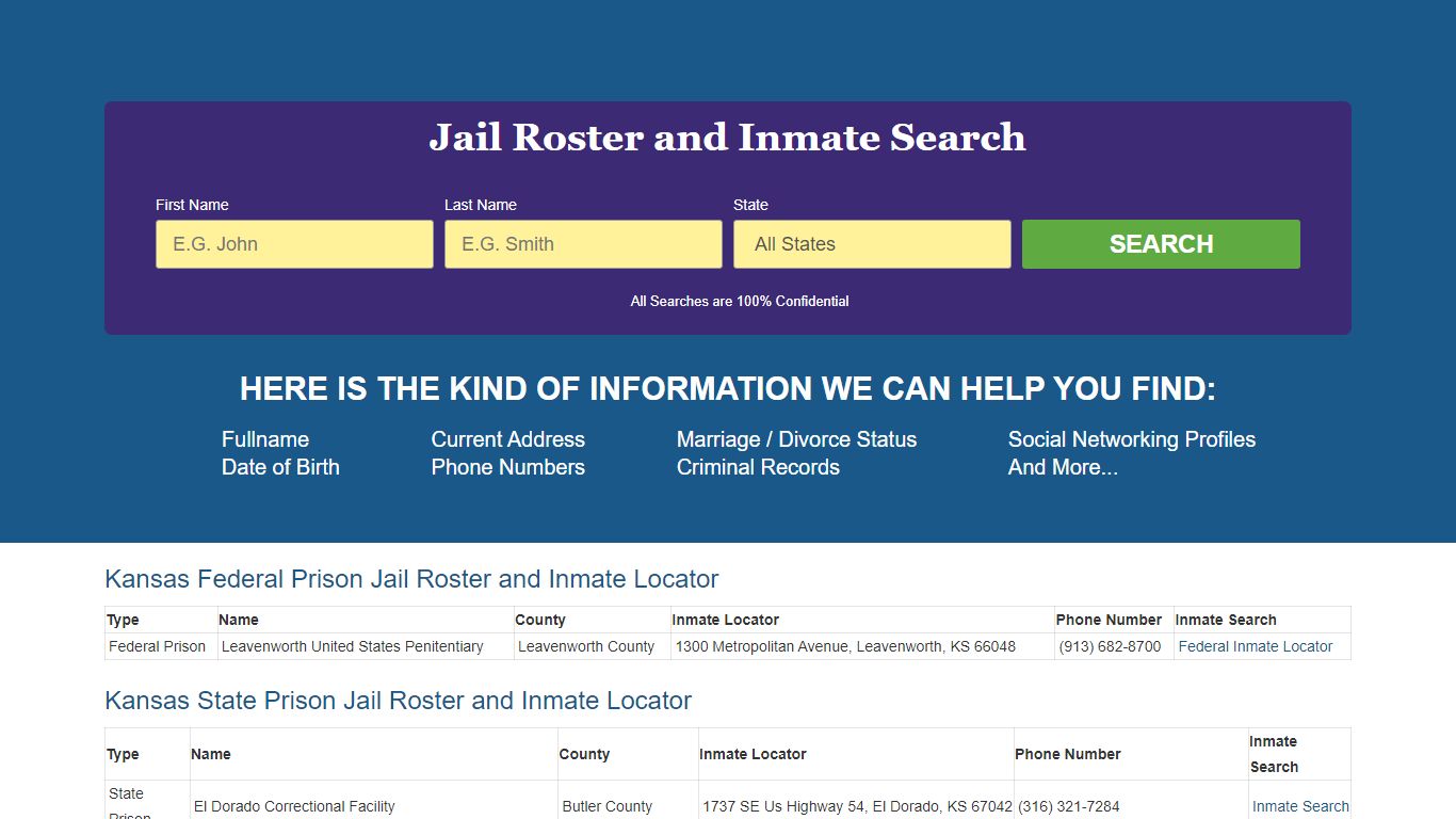 Jail Roster and Inmate Locator in Kansas Search Online